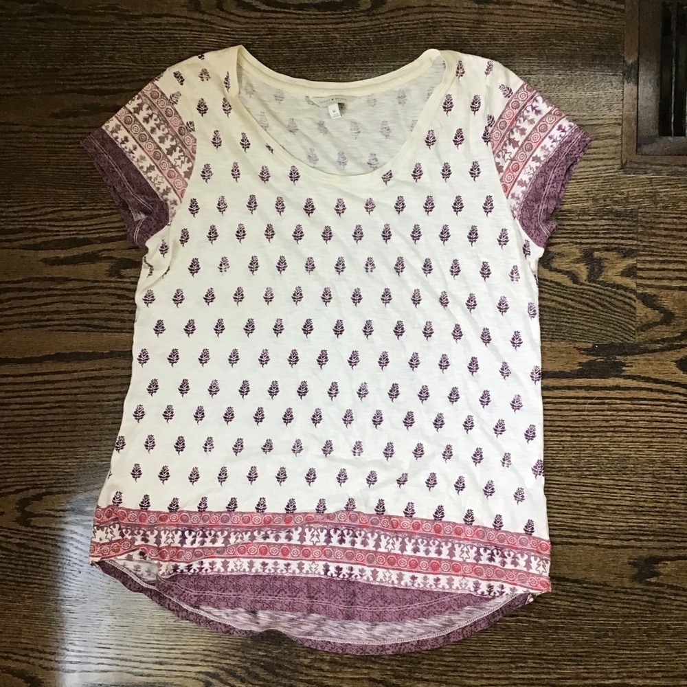 Lucky Brand Scoop Neck short sleeve Tee Shirt
